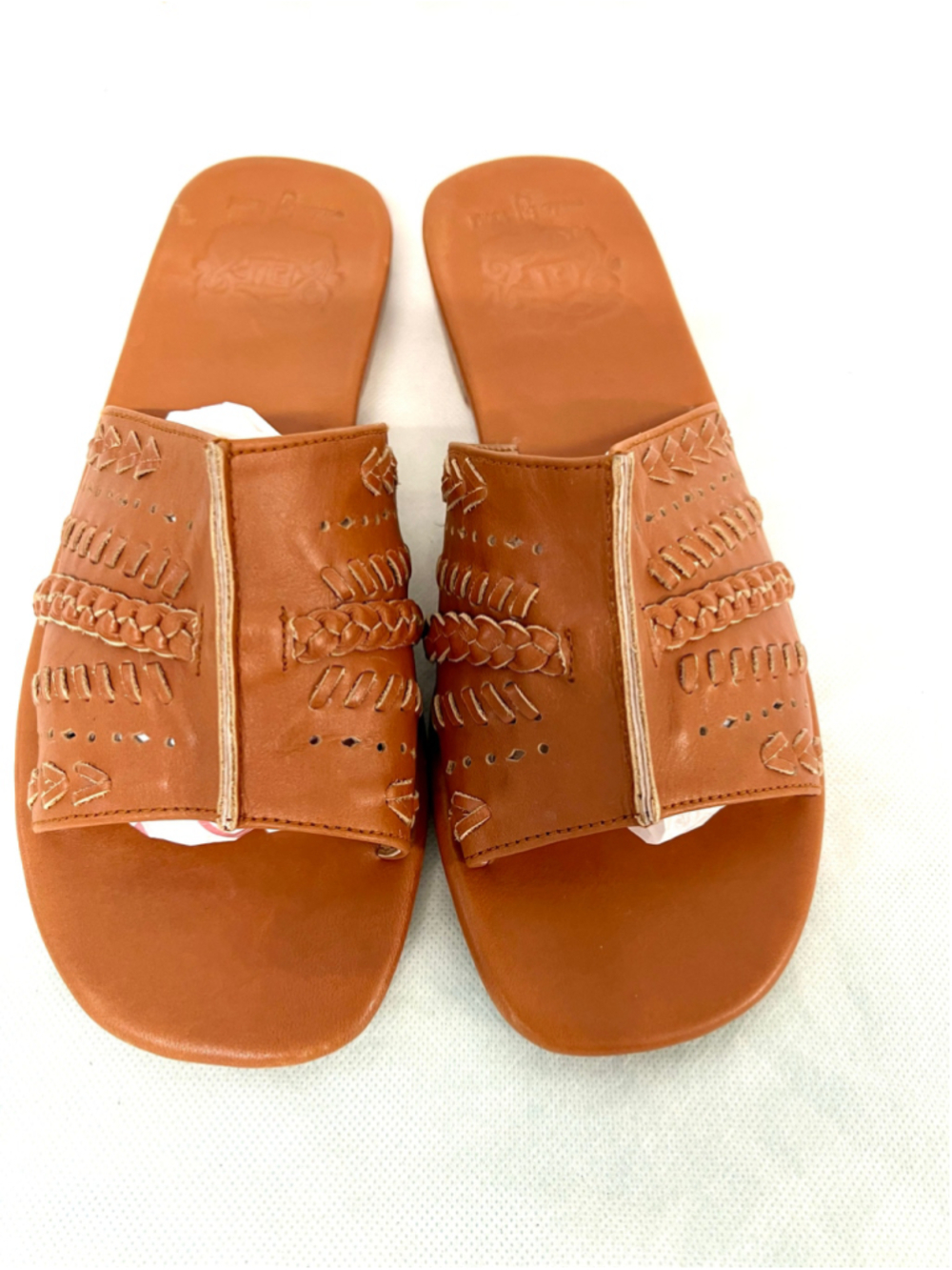 Bali Elf Dolce Vita Leather Brown Slides Women Size 8.5